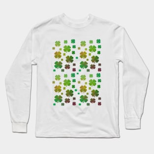 GREEN Four Leaf Clover St Patricks Day Long Sleeve T-Shirt